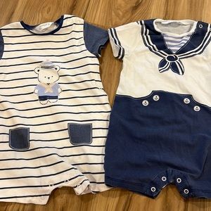 2 Nautical rompers